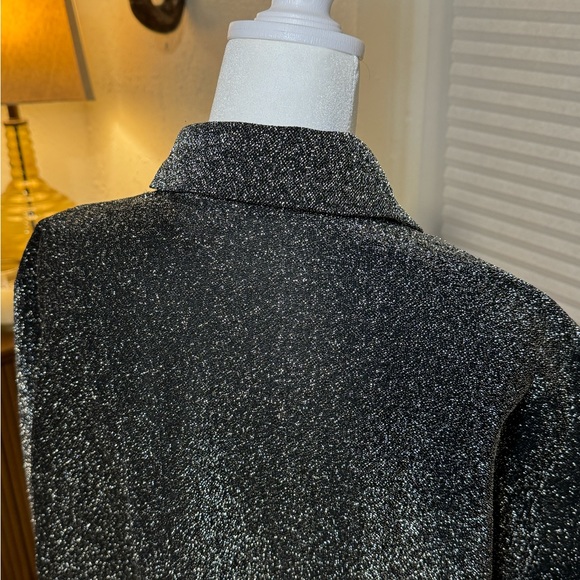 Vintage 70s Evening Party Blouse Metallic Button Up Rare Find - Picture 9 of 9